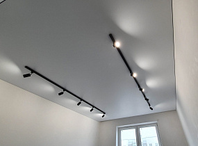 Натяжной потолок с трековыми светильниками - фото 4
